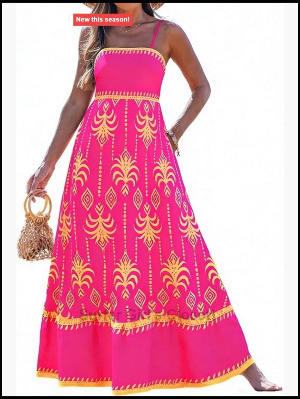 Spaghetti Strap Maxi Dress A-Line Flowy Sleeveless Summer Beach Dress